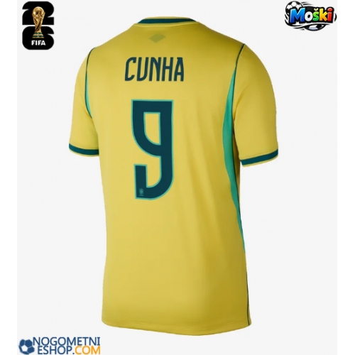 Moški Nogometni dresi Brazilija Matheus Cunha #9 Domači SP 2026 Kratek Rokav